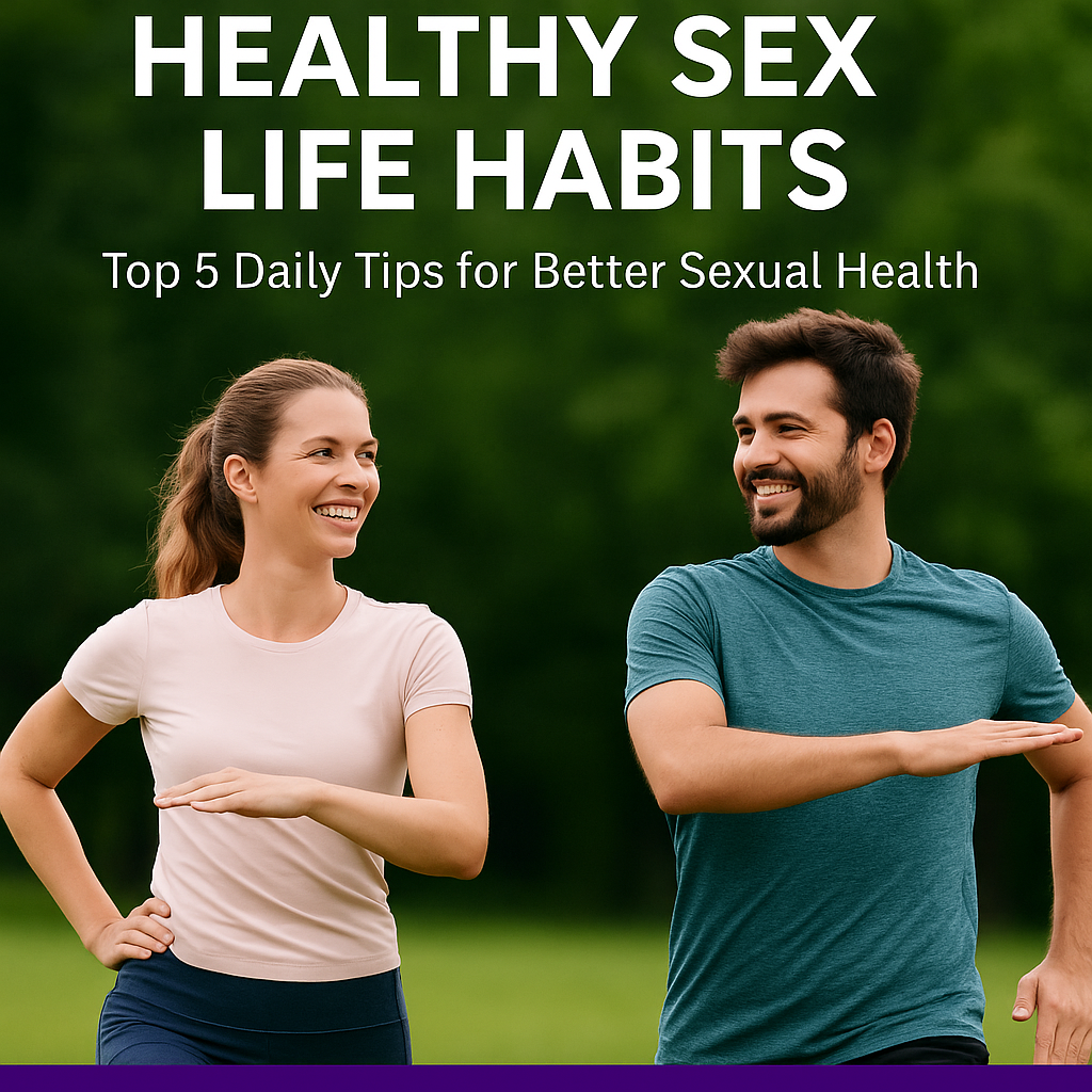 “Healthy sex life habits — happy couple exercising outdoors promoting daily fitness and sexual wellness | Dr. Krunal Patel Sexologist Ahmedabad”